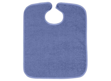 Image de Bavoir en tissu éponge avec bouton-poussoir - Bleu foncé